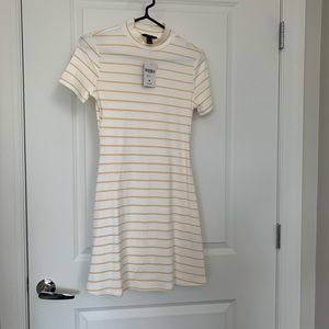 White and yellow A-line dress